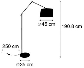 Stoffen Moderne vloerlamp staal met kap zwart linnen 45 cm - Editor Modern E27 Binnenverlichting Lamp