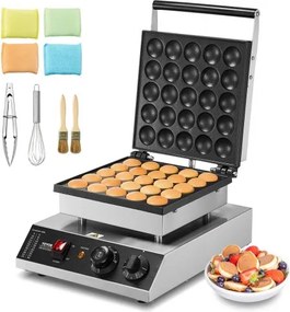 VEVOR Mini Pannenkoekenmaker Commerciële Nederlandse Mini Pannenkoekenmachine, 25 stuks, 43 mm Diameter, Dorayaki Bakmachine, 1700 W, Temperatuur- en Tijdsregeling, in Keukens, Cafés en Restaurants