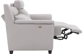 Goossens Excellent Relaxbank Vlore grijs, leer, 2-zits, stijlvol landelijk