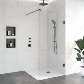 BRAUER Void inloopdouche helder glas 100x200 incl. glascoating PVD gunmetal geborsteld GS-VOI1H100200GM