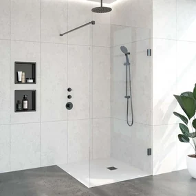 BRAUER Void inloopdouche helder glas 100x200 incl. glascoating PVD gunmetal geborsteld GS-VOI1H100200GM