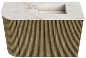 Mondiaz Joya DLux 60cm toiletmeubel ronding links dusk met wastafel faye rechts zonder kraangat frappe