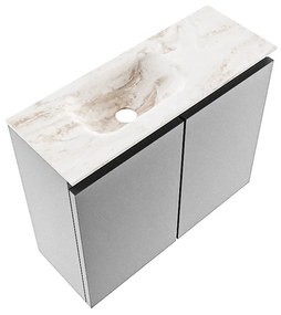 Mondiaz Ture DLux toiletmeubel 60cm plata met wastafel frappe links met kraangat