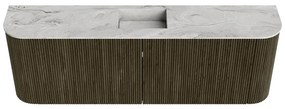 Mondiaz Joya DLux 125cm toiletmeubel ronding links/rechts shadow met wastafel faye midden zonder kraangat glace