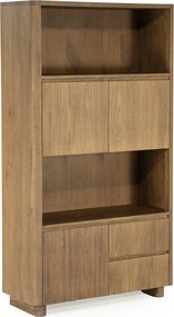 Houten Kast Met Vakken En Deuren - 100x40x180cm.