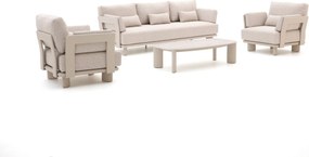 Stoel-bank loungeset Bellagio | 5 personen | Loungeset Beige | Aluminium | Kees Smit Tuinmeubelen