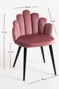 Set 4 Hand Fluwelen Stoelen Zwarte Poten