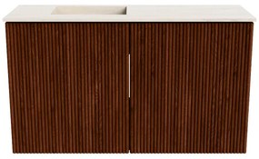 Mondiaz Joya DLux 70cm toiletmeubel ruby met wastafel faye links 1 kraangat meli