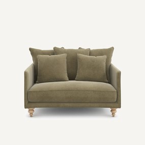 2-zits compacte bank in linnen fluweel, LAZARE