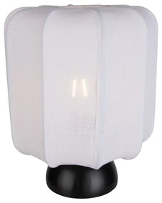 Japandi tafellamp zwart met witte kap - Nori