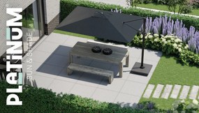 Platinum Challenger rechthoek zweefparasol T2 Premium - 2,6 x 3,5 m. - Champagne Teak