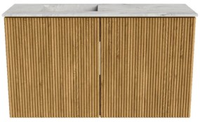 Mondiaz Joya DLux 70cm toiletmeubel oak met wastafel faye links 1 kraangat glace