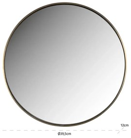 Richmond Interiors Mammom Ronde Spiegel Aluminium Goud - 39x39cm