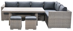 Garden Impressions Tennessee lounge dining set rechts 5-delig vintage willow - texfiber