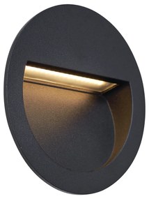 Buitenlamp Moderne inbouw wandlamp zwart incl. LED IP65 - Gem Modern IP65 Buitenverlichting rond