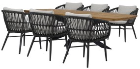Arezzo Lido dining tuinset 240x110xH75 cm 7 delig antraciet