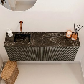Mondiaz Joya DLux 100cm toiletmeubel shadow met wastafel faye links zonder kraangat lava