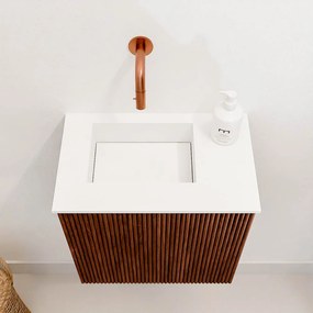 Mondiaz Joya 40cm toiletmeubel ruby met wastafel faye links zonder kraangat talc