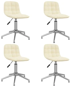 vidaXL Eetkamerstoelen draaibaar 4 st stof crèmekleurig