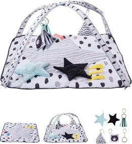 VEVOR Speelmat 875x875x440 mm, Activiteitenmat met 6 sensorische speeltjes, 2 voelballen en zachte stof voor de ontwikkeling van sensorische en motorische vaardigheden, voor kinderen van 0-18 maanden