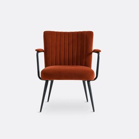 Vintage fauteuil in fluweel, met armleuningen, Ronda