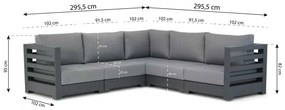 Hoek loungeset 5 personen Aluminium Grijs  Santika Furniture Santika Phantom