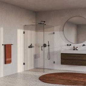 Brauer Void profielloze douchecabine 90x120cm gunmetal geborsteld PVD