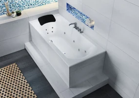 Riho Lima bubbelbad 180x80cm wit glans pneumatisch met 6 + 4 + 2 hydrojets