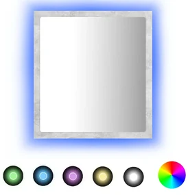 vidaXL Badkamerspiegel LED 40x8,5x37 cm spaanplaat betongrijs