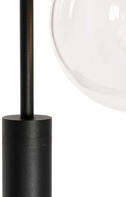 Buitenlamp Moderne lantaarn zwart met helder glas 200 cm IP44 - Sfera Modern E27 IP44 Buitenverlichting