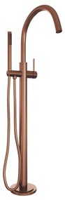 Brauer Copper Edition Staande Badkraan - handdouche staaf 1 stand -2 gladde knoppen - PVD - geborsteld koper 5-GK-042-1