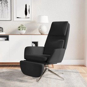 vidaXL Relaxstoel met voetensteun microvezelstof zwart
