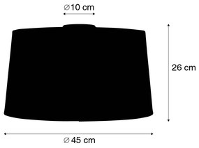 Moderne plafondlamp wit met zwarte kap 45 cm - Combi Modern E27 rond Binnenverlichting Lamp