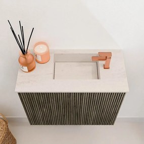 Mondiaz Joya DLux 50cm toiletmeubel shadow met wastafel faye rechts 1 kraangat meli