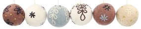Kerstballen, set van 6 in doos,Ø 5 cm, vilt