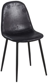 Zwarte Teok Vintage Kunstlederen Stoel