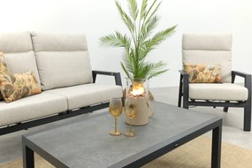 Lagos/Atlanta stoel-bank loungeset 4-delig verstelbaar - Antraciet