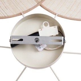 Japandi plafondlamp crème met linnen kap - Aisha