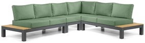 Loungeset 6 personen Aluminium/Teak Grijs Lifestyle Garden Furniture Vittoria