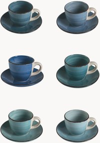 Handbeschilderde espressokopjes Baita met schoteltjes, 6-delig