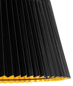 Vloerlamp zwart met zwart plisse kap en verstelbare arm - Ladas Deluxe Klassiek / Antiek E27 Binnenverlichting Lamp