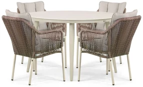 Tuinset 4 personen 120 cm Aluminium/rope Taupe Lifestyle Garden Furniture Marbella/Vienna