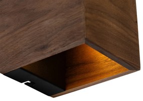 Landelijke wandlamp walnoot hout - Transfer Landelijk G9 vierkant Binnenverlichting Lamp