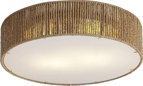 Japandi plafondlamp naturel met kap 38cm 2-lichts - Luz