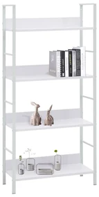 vidaXL Boekenkast met 4 schappen 60x27,6x124,5 cm spaanplaat wit