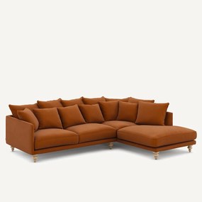 Linnen fluwelen hoekbank, LAZARE