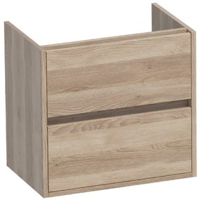 BRAUER Nexxt Small Wastafelonderkast - 60x39x55cm - 2 greeploze softclose lades - 1 sifonuitsparing - MFC - legno calore 1350