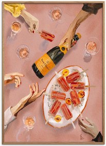 Ingelijste digitale print Champagne & Ice Cream van Ekaterina Zagorska
