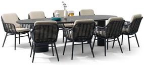 Tuinset 8 personen 300 cm Aluminium/rope Grijs Coco Antoni/Weave