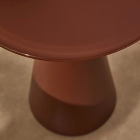 Kave Home Wilshire Ronde Bijzettafel Mat Glas Terracotta 35 Cm - 35 X 35cm.